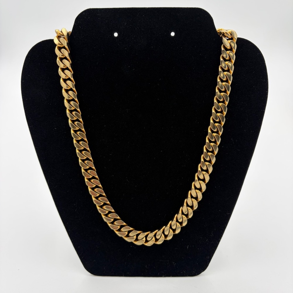 The Gasper 12MM Cuban Necklace Gold Plate Water Heat Sweat Proof Straight Cut